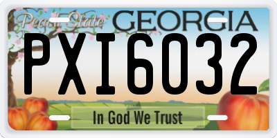 GA license plate PXI6032
