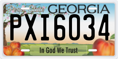 GA license plate PXI6034