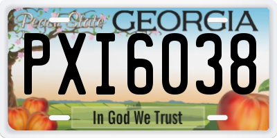 GA license plate PXI6038