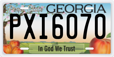 GA license plate PXI6070