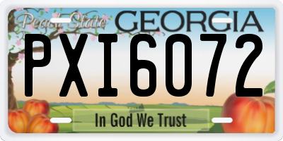 GA license plate PXI6072