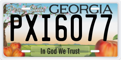 GA license plate PXI6077
