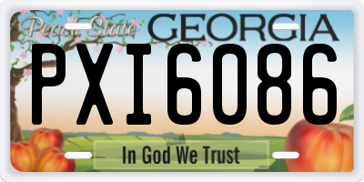 GA license plate PXI6086