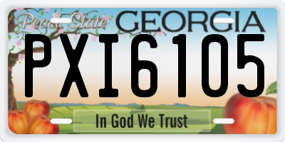 GA license plate PXI6105