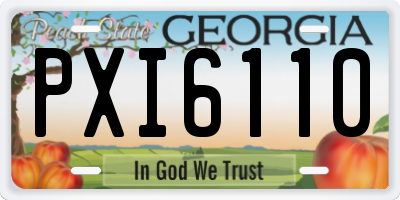 GA license plate PXI6110