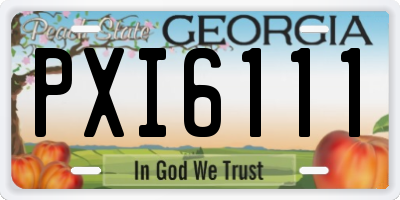 GA license plate PXI6111