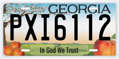 GA license plate PXI6112