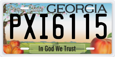 GA license plate PXI6115