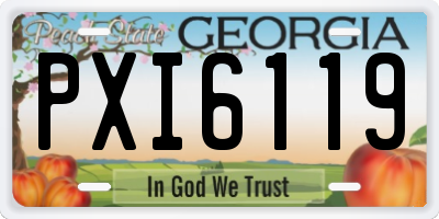 GA license plate PXI6119