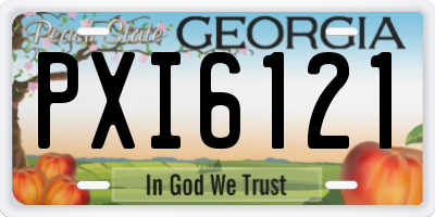 GA license plate PXI6121