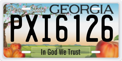 GA license plate PXI6126