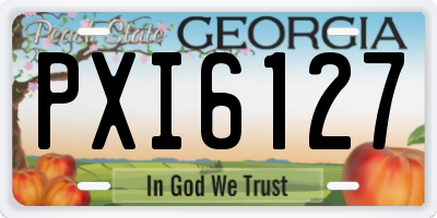 GA license plate PXI6127