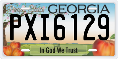 GA license plate PXI6129