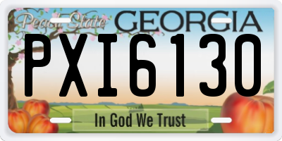 GA license plate PXI6130