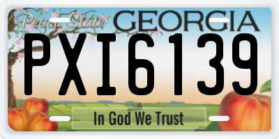 GA license plate PXI6139