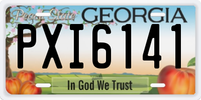 GA license plate PXI6141