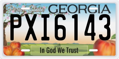 GA license plate PXI6143