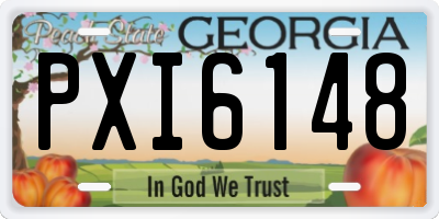 GA license plate PXI6148