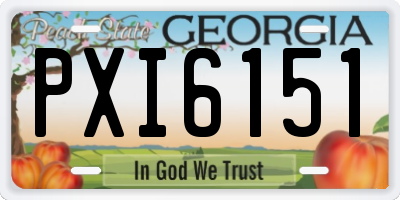 GA license plate PXI6151