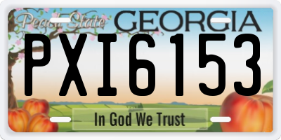 GA license plate PXI6153
