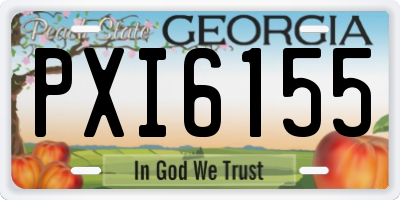 GA license plate PXI6155