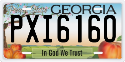 GA license plate PXI6160