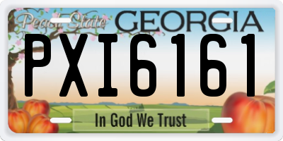GA license plate PXI6161
