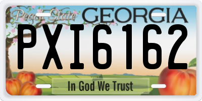 GA license plate PXI6162
