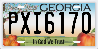 GA license plate PXI6170