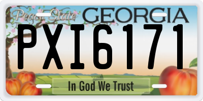 GA license plate PXI6171
