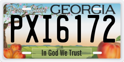 GA license plate PXI6172