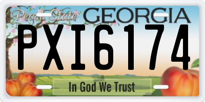 GA license plate PXI6174