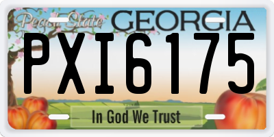 GA license plate PXI6175
