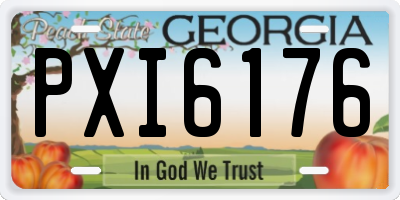 GA license plate PXI6176