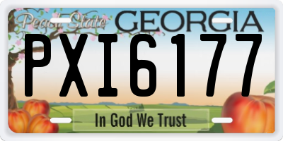 GA license plate PXI6177