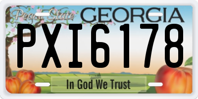 GA license plate PXI6178