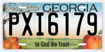 GA license plate PXI6179