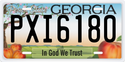 GA license plate PXI6180