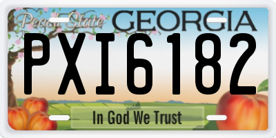 GA license plate PXI6182