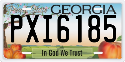 GA license plate PXI6185