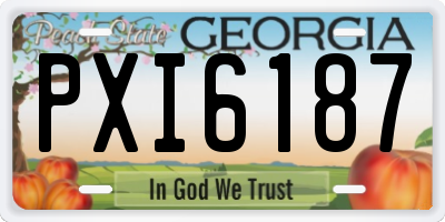 GA license plate PXI6187