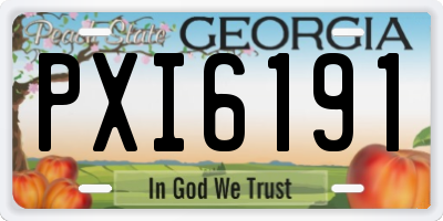 GA license plate PXI6191