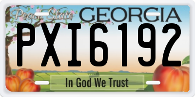GA license plate PXI6192
