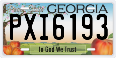 GA license plate PXI6193