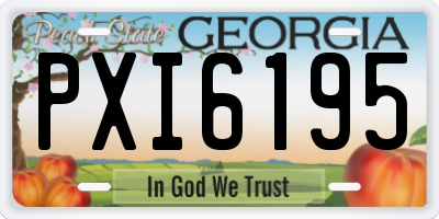 GA license plate PXI6195