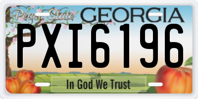 GA license plate PXI6196