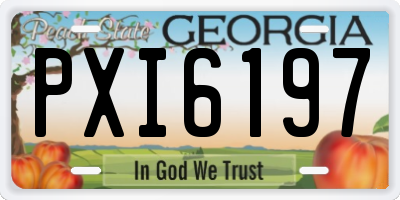 GA license plate PXI6197