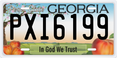 GA license plate PXI6199