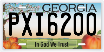 GA license plate PXI6200