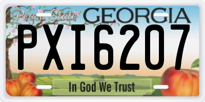 GA license plate PXI6207